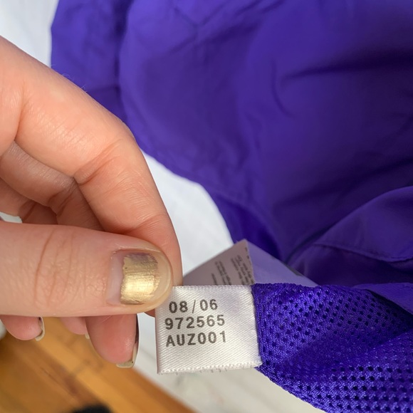 Adidas Womens Purple/Black Stripe Zip-Up Windbreaker Track Jacket Size S - Picture 14 of 14
